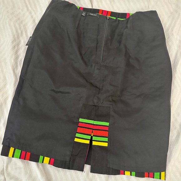 Vintage CARLISLE Colorful Multicolor Linen Ribbon Plaid Women's Pencil Skirt 12 - Picture 13 of 14